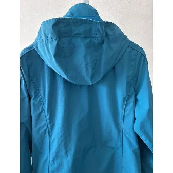 L.L. Bean Jacket S Reg Waterproof Hooded Rain Teal Blue Hiking Travel Gorpcore - Picture 8 of 15